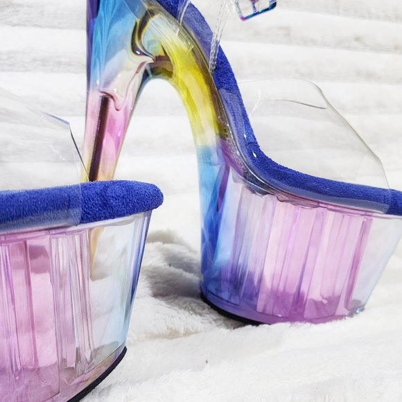 Sexy Colorful Hologram Tinted Platform 7" Stiletto Heels 708HT - Picture 14 of 14